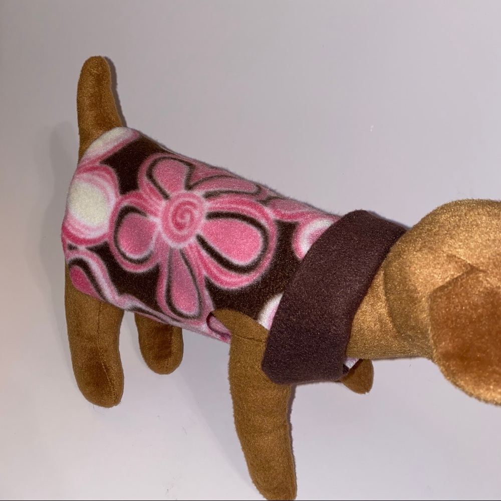 Sandi- Fleece dog sweater with accent collar
